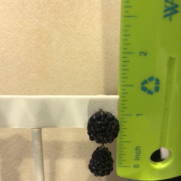 Petite Jet Black Enamel & Crystal Designer Pear Drop-Clip ons - Picture 6 of 6